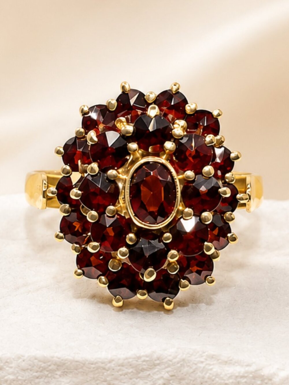 Vintage Garnet Cluster Ring